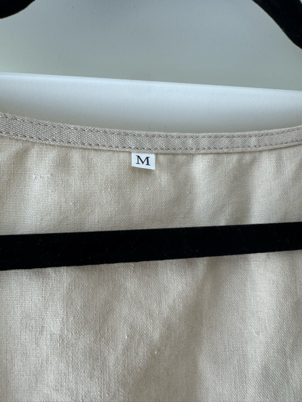 Cotton/Linen Blend Beige Tie-Front Vest M - Picture 2 of 6